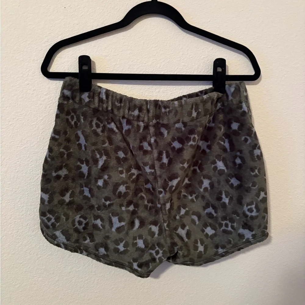 Aerie Olive Leopard Print Pajama Shorts